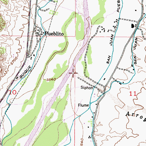 Topographic Map of Arroyo de Chinguague, NM