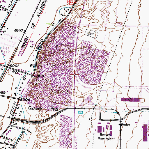 Topographic Map of Arroyo de Domingo Baca, NM