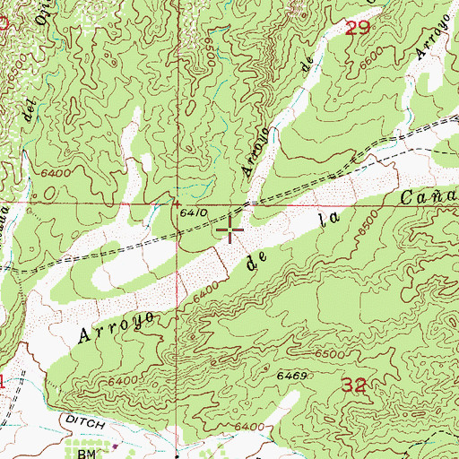 Topographic Map of Arroyo de Gonzalez, NM