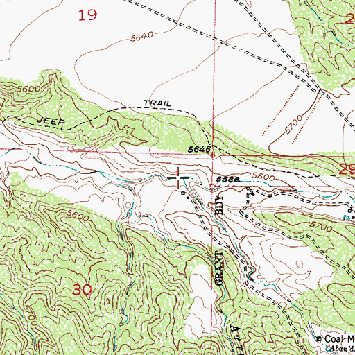 Topographic Map of Arroyo del Ojo del Orno, NM