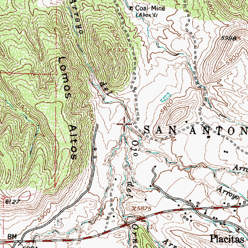 Topographic Map of Arroyo del Oso, NM