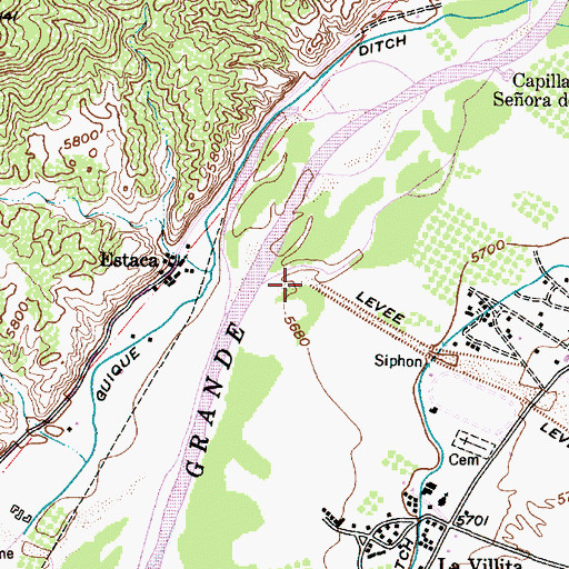 Topographic Map of Arroyo del Palacio, NM