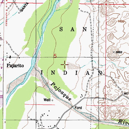 Topographic Map of Arroyo Alamo, NM