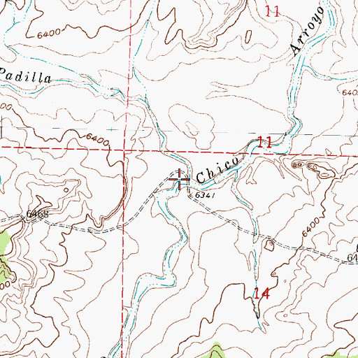 Topographic Map of Arroyo Alfredo Padilla, NM
