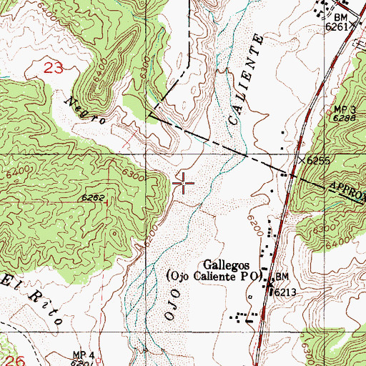 Topographic Map of Arroyo Cerro Negro, NM
