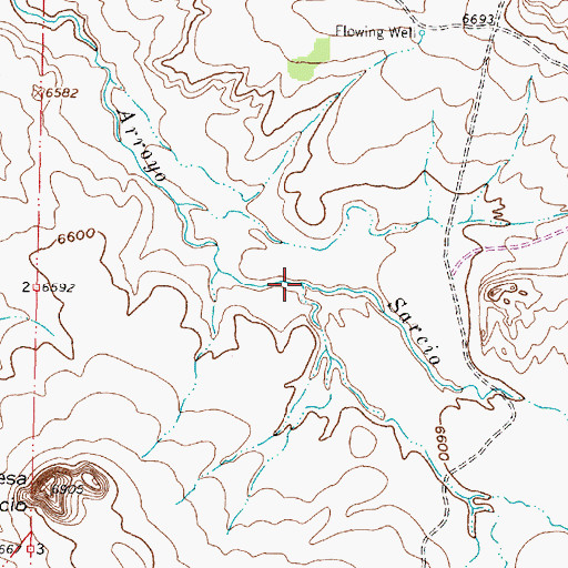 Topographic Map of Arroyo Chavez, NM