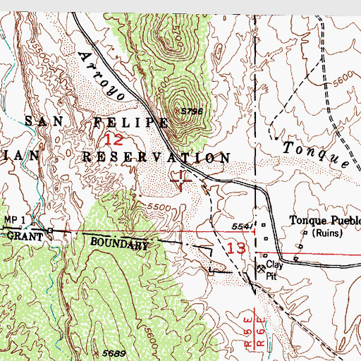 Topographic Map of Arroyo Coyote, NM