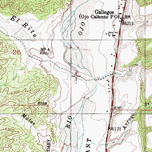 Topographic Map of Arroyo el Rito, NM