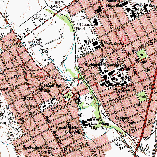 Topographic Map of Arroyo Hermanos, NM