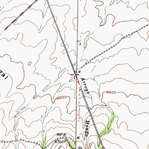 Topographic Map of Arroyo Hondo, NM