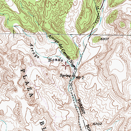 Topographic Map of Arroyo Hondo, NM