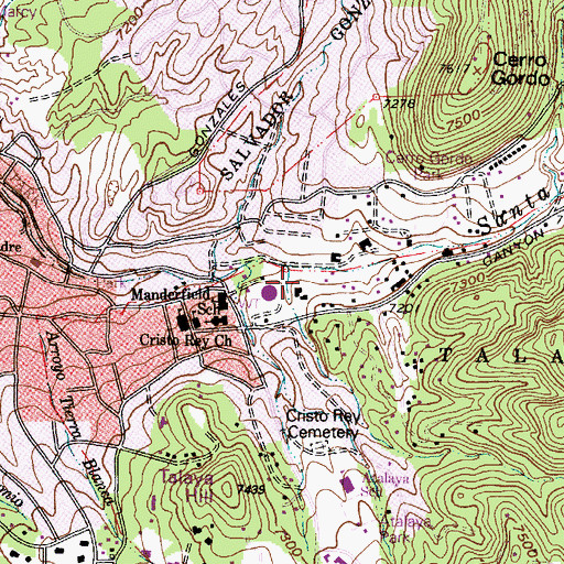 Topographic Map of Arroyo Mora, NM
