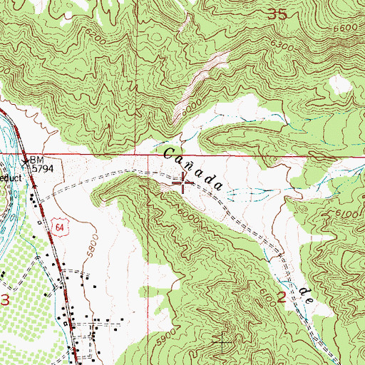 Topographic Map of Arroyo Ocole, NM