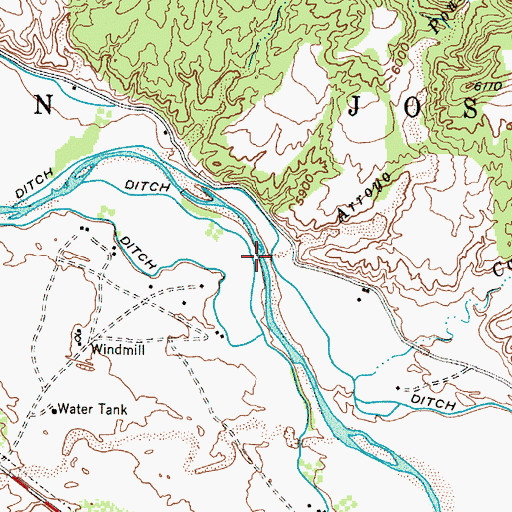 Topographic Map of Arroyo Ponil, NM