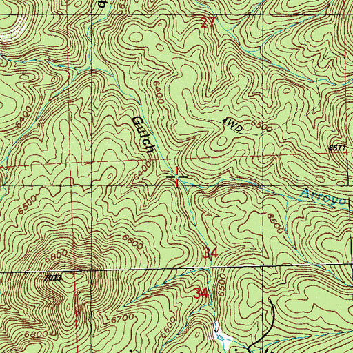 Topographic Map of Arroyo Rico, NM