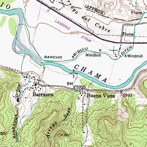 Topographic Map of Arroyo Seco, NM