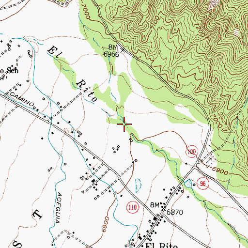 Topographic Map of Arroyo Seco, NM