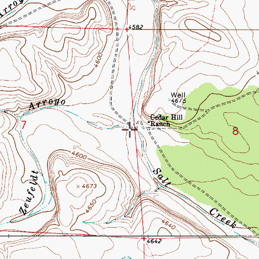 Topographic Map of Arroyo Seco, NM