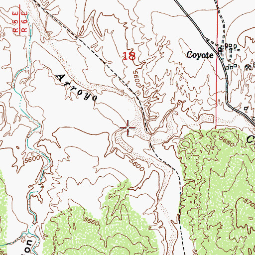 Topographic Map of Arroyo Ua de Gato, NM
