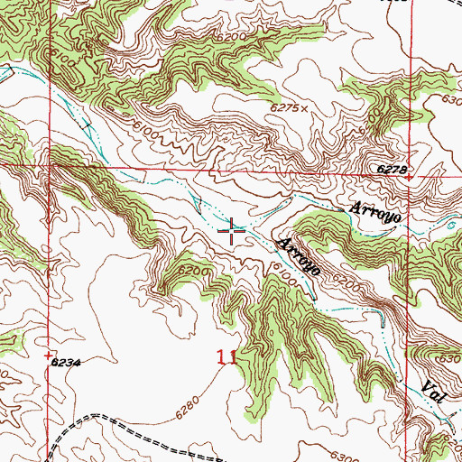 Topographic Map of Arroyo Val Verde, NM