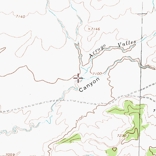 Topographic Map of Arroyo Valles, NM