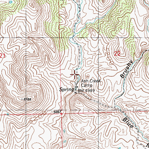 Topographic Map of Ash Creek Camp, NM