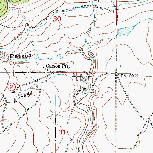 Topographic Map of Ashbury Arroyo, NM