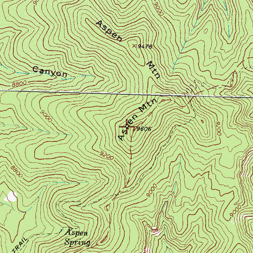 Topographic Map of Aspen Mountain, NM