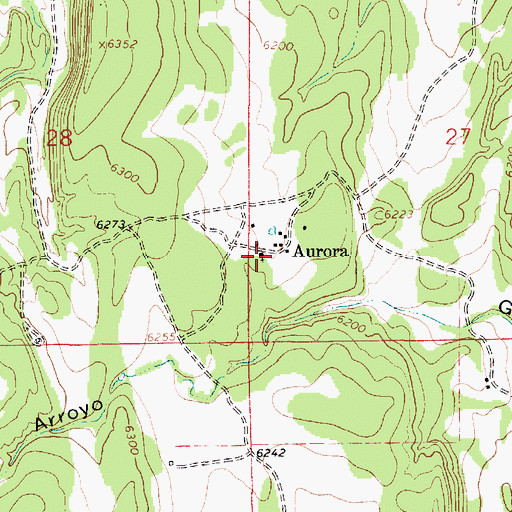 Topographic Map of Aurora, NM