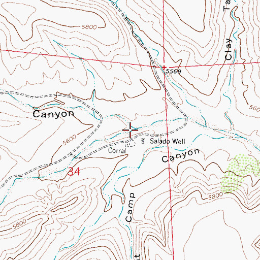 Topographic Map of Avilas Canyon, NM