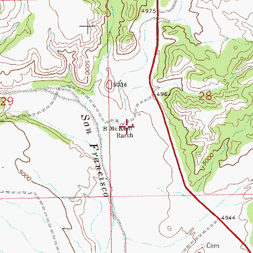 Topographic Map of McKeen Ranch, NM