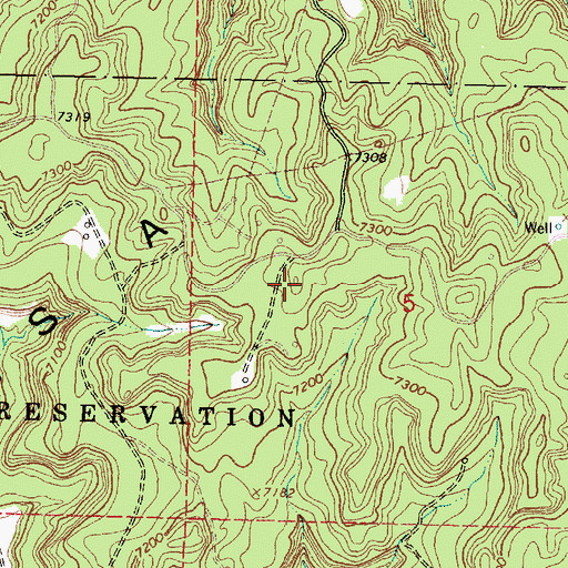 Topographic Map of B S Mesa, NM