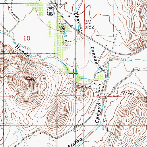 Topographic Map of Baca Spring Creek, NM