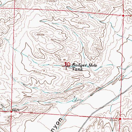 Topographic Map of Badger Hole Tank, NM