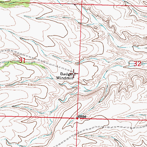 Topographic Map of Badger Windmill, NM