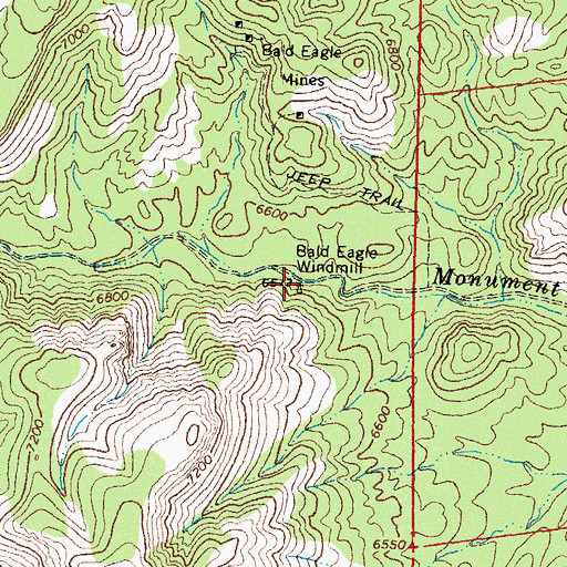 Topographic Map of Bald Eagle Windmill, NM