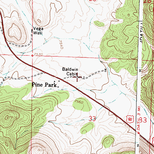 Topographic Map of Baldwin Cabin, NM