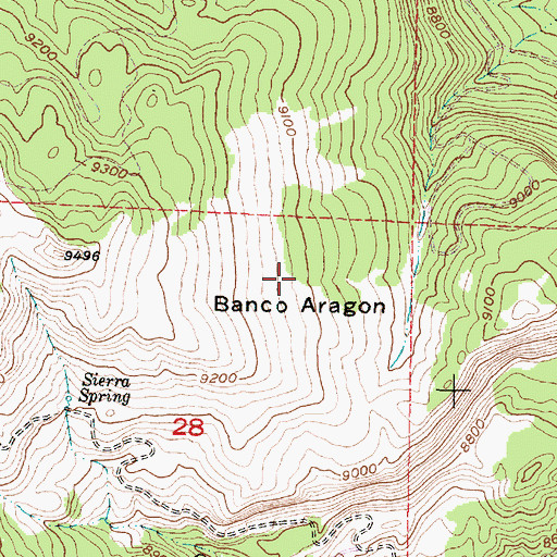 Topographic Map of Banco Aragon, NM