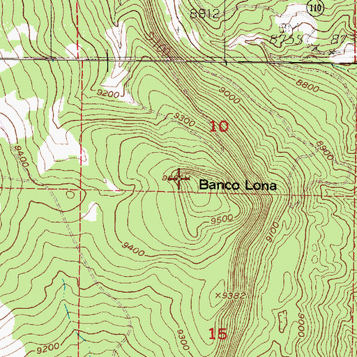 Topographic Map of Banco Lona, NM
