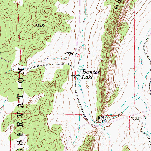 Topographic Map of Bancos Lake, NM