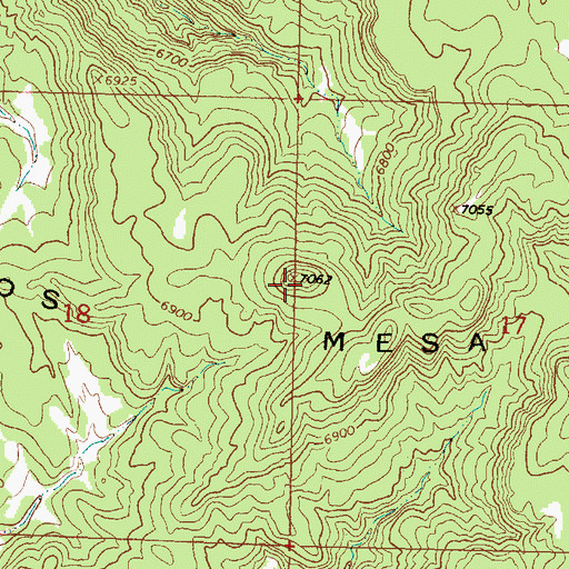 Topographic Map of Bancos Mesa, NM