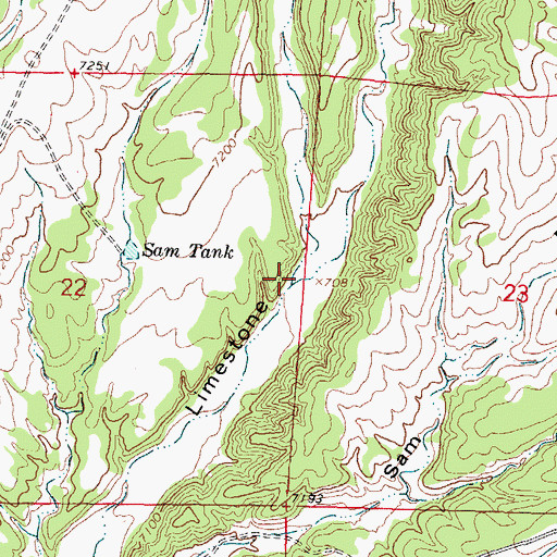 Topographic Map of Baney Canyon, NM