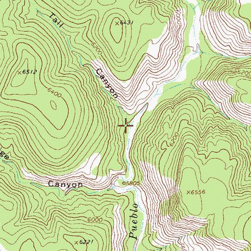 Topographic Map of Bang Tail Canyon, NM