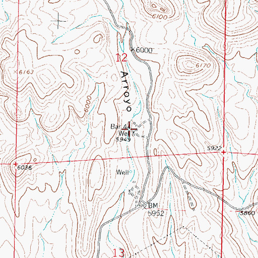 Topographic Map of Bar Forty-Four Well, NM