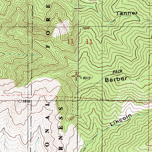 Topographic Map of Barber Ridge, NM