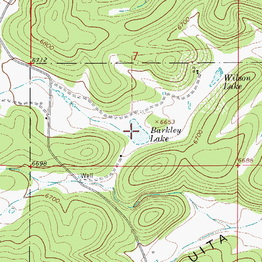 Topographic Map of Barkley Lake, NM