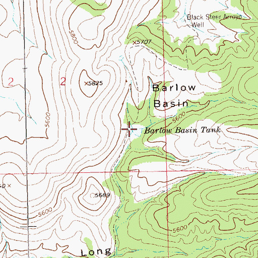 Topographic Map of Barlow Basin Tank, NM
