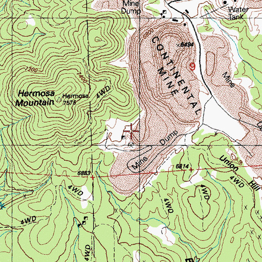 Topographic Map of Barnes Shaft (historical), NM