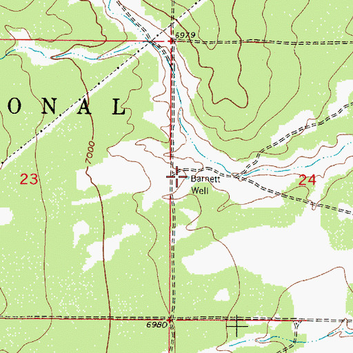 Topographic Map of Barnett Well, NM