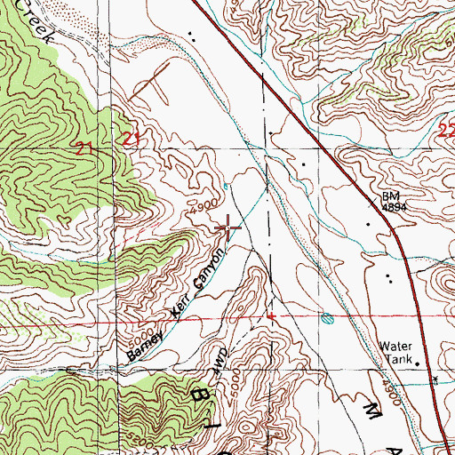 Topographic Map of Barney Kerr Canyon, NM